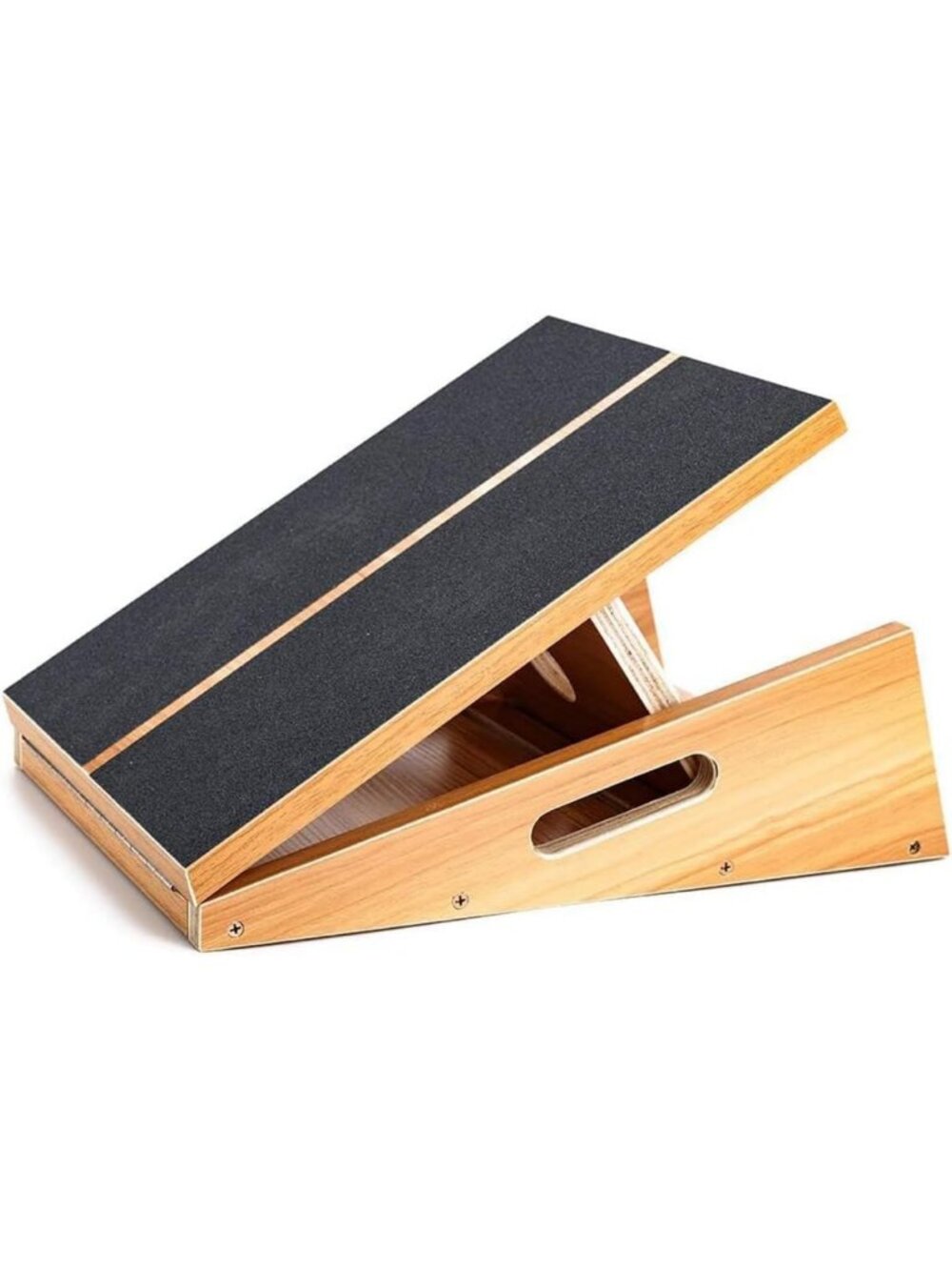 Adjustable Wooden Slant Board with Side Handles - Non-Slip Incline for